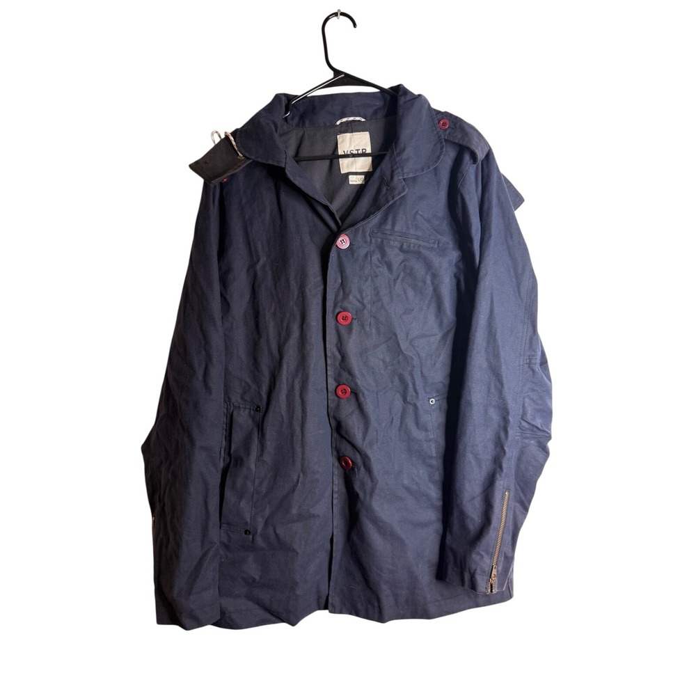 VSTR Men L Holiday 2011 Navy Cotton Hooded Utility Field Field Parka Jacket